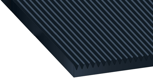 Black “V” Corrugated Rubber Matting