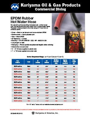 Oil & Gas Products Commercial Diving EPDM Rubber Hot Water Hose Flyer